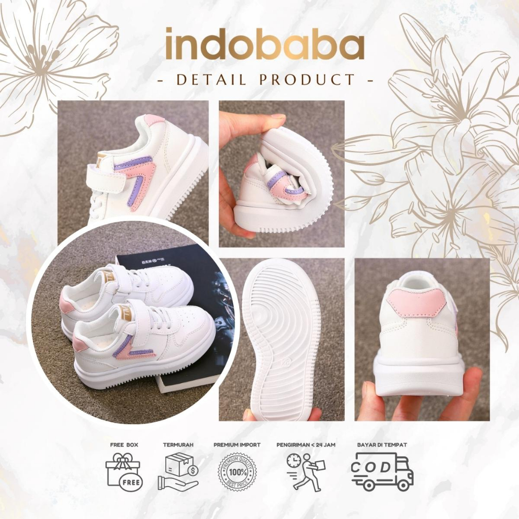 indobaba Sepatu Anak Perempuan Sneakers Anak Import 1-5 Tahun S152