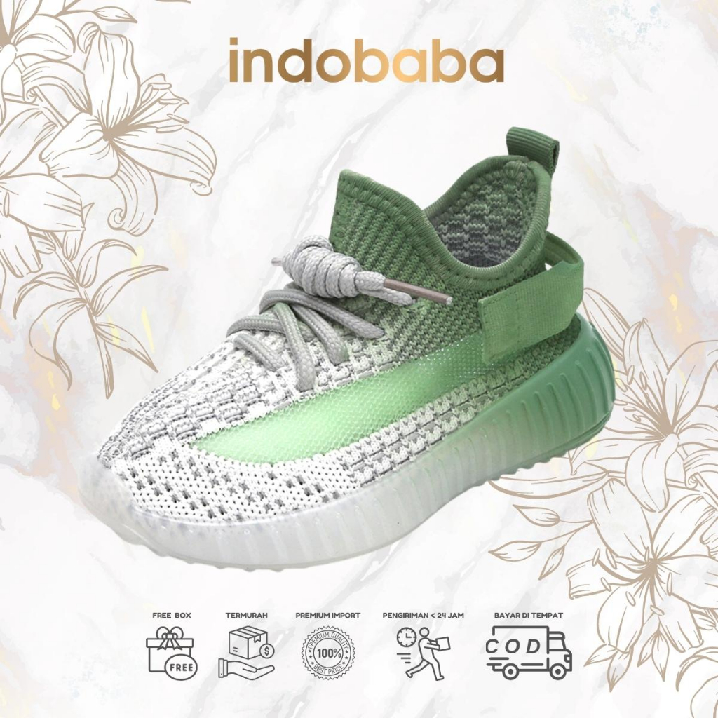 indobaba Sepatu Anak Perempuan Sneakers Anak Import Slip On Casual 1-5 Tahun S157