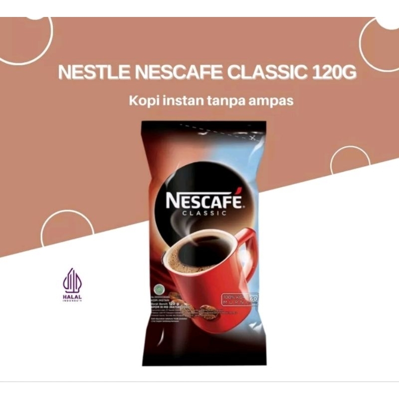 

Nestle Nescafe Classic kopi bubuk tanpa ampas 120 gr.