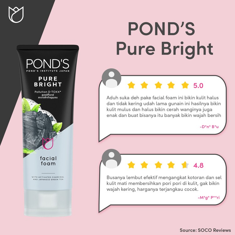 Ponds Pure White / Pure Bright Facial Cleanser Foam 100gr