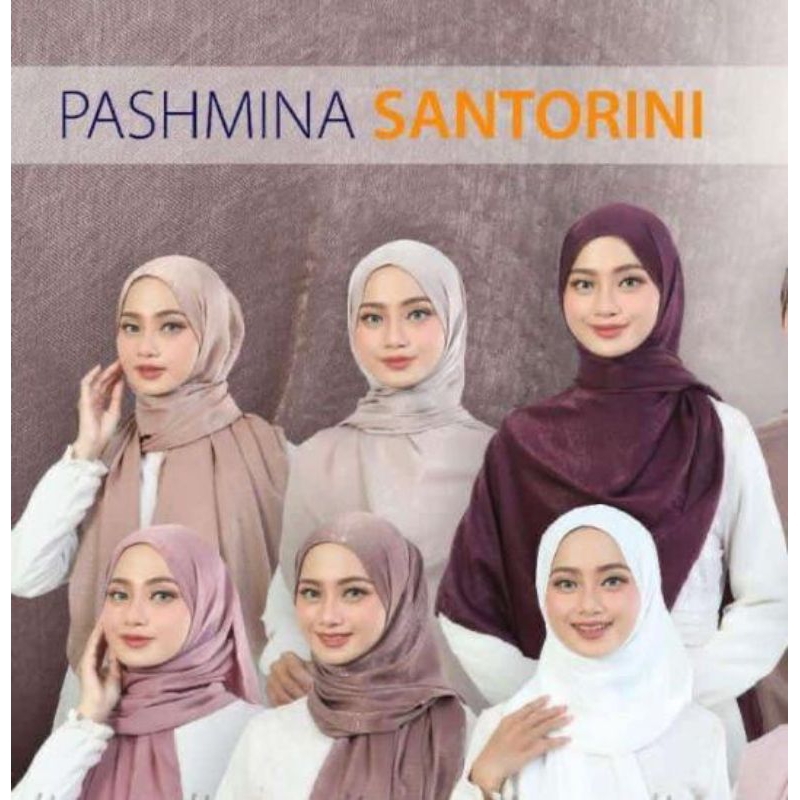 PAKET USAHA | JILBAB PASMINA SANTORINI | KERUDUNG PASHMINA SILK HIJAB POLOS