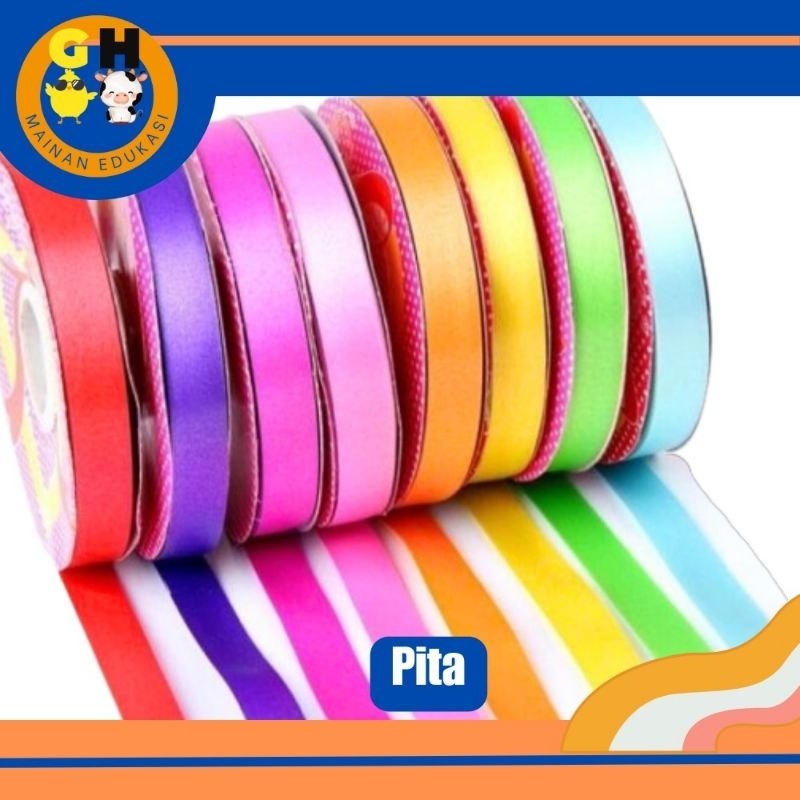 Pita Warna Satin Lebar 1/2 Inch 1,25cm Harga Tertera per 1 meter