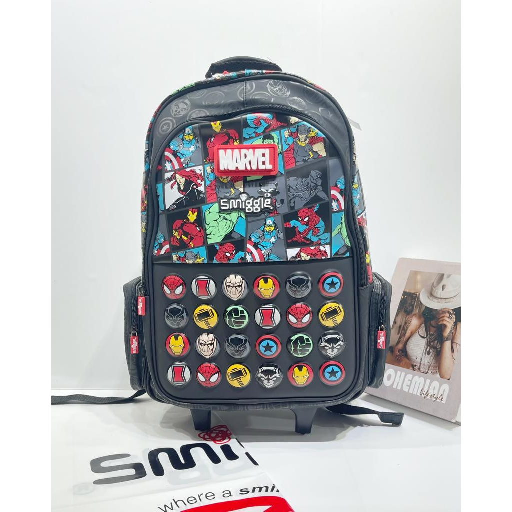 Tas Ransel Anak Smigg-le  MARVEL Trolley Backpack With Light Up Wheels - SGL 88804#