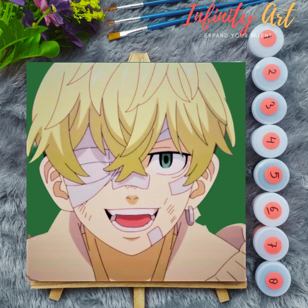 

Paint by Number [ Tokyo Revengers] Chifuyu Tokyo Manji Paint By Number Anime 20x20cm Paint by Number Kit DIY canvas painting Kit mewarnai lukisan with wooden frame numbers kanvas painting kit with frame siap lukis oil painting paint by number customs buku