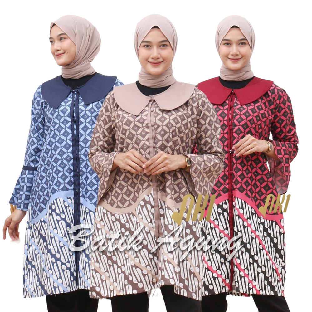 Atasan Baju Tunik Batik Wanita Premium Quality  / Baju Batik Tunik Kondangan Lebaran Wanita Muslim