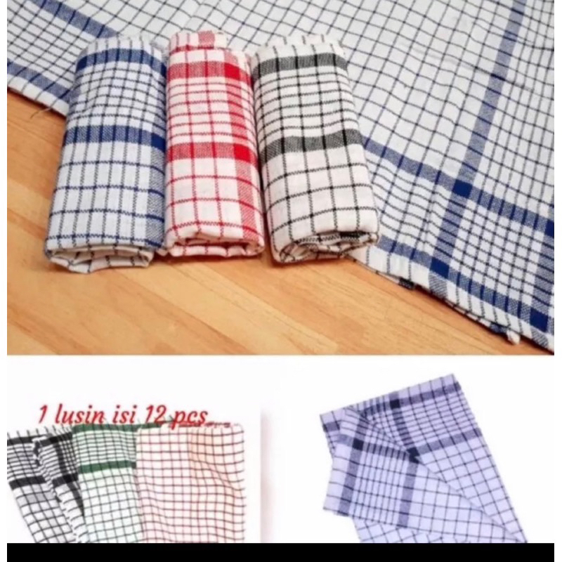 SERBET LAP PIRING/ LAP SERBAGUNA MODEL KOTAK - Serbet kain tangan serbaguna perlusin isi 12pcs