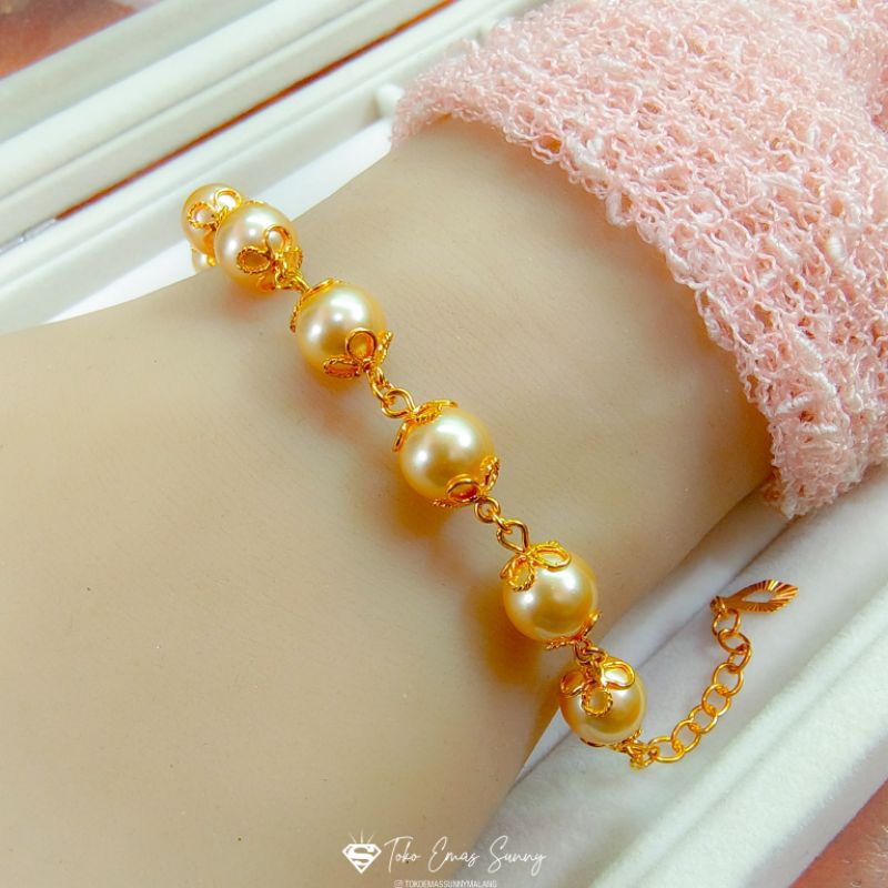 GELANG MUTIARA KADAR 300%/700% EMAS ASLI MUDA DAN TUA