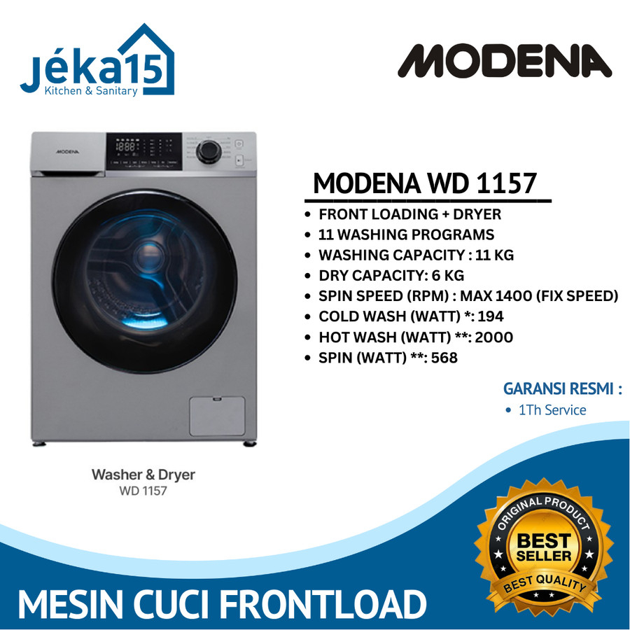 MESIN CUCI + PENGERING / WASHING DRYER / MODENA WD 1157