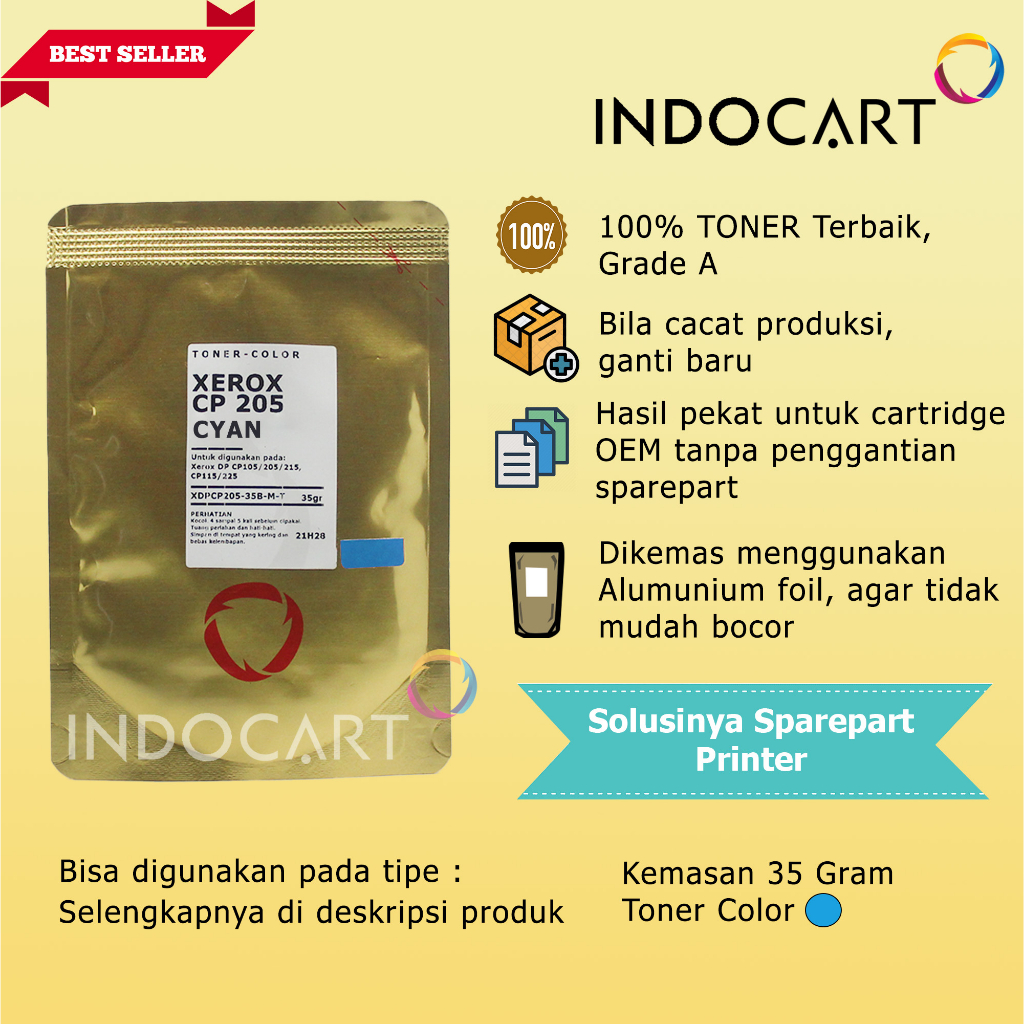 Serbuk Toner Warna Jepang-Dell 1760nw-K-40gr/CMY-35gr