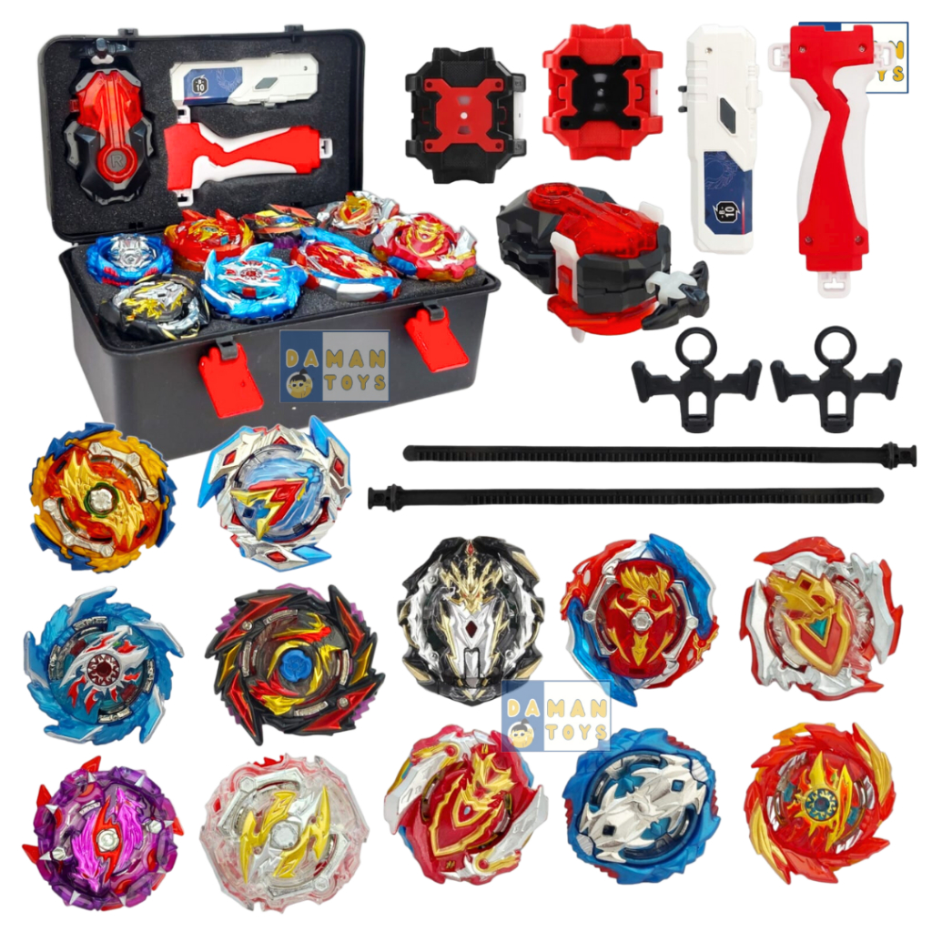 Mainan Gasing Beyblade Box Burst Launcher Arena Bayblade Gansing Gangsing Beblet MQ Komplit