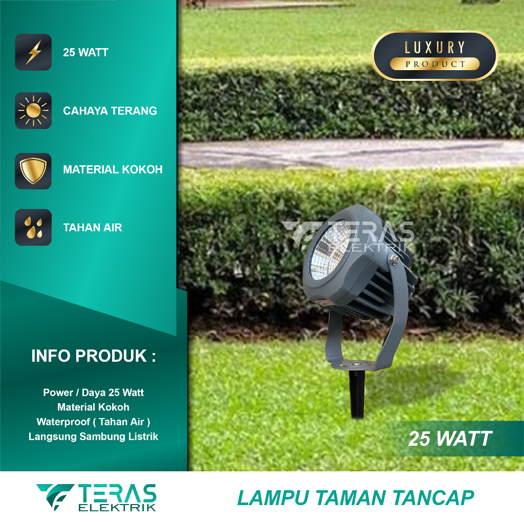 Lampu sorot taman 25 watt waterproof lampu taman tancap