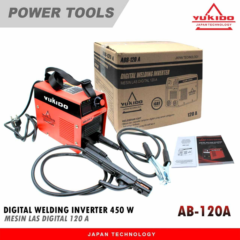 TERBARU MURAH !!LEBIH HEMAT LISTRIK - MESIN LAS LISTRIK 450W 120A YUKIDO INVERTER WELDING - TRAFO LAS YUKIDO 120A