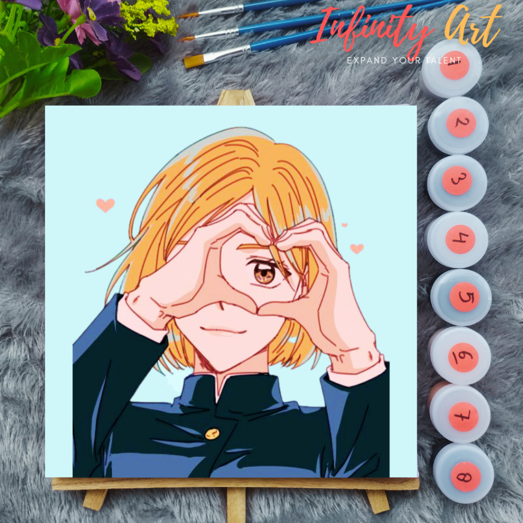 

Paint by Number Anime Jujutsu Kaisen Kugisaki Nobara - DIY Kit Melukis Kanvas 20x20 cm Lengkap Frame - Siap Lukis / Canvas Painting Kit