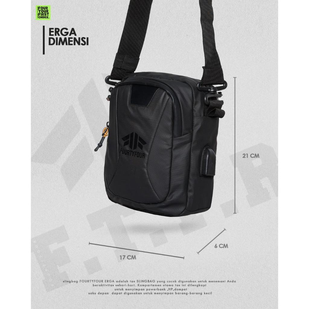 Tas Selempang Pria ERGA Fourtyfour x Zigzag - Tas Slingbag Mini Waterproof