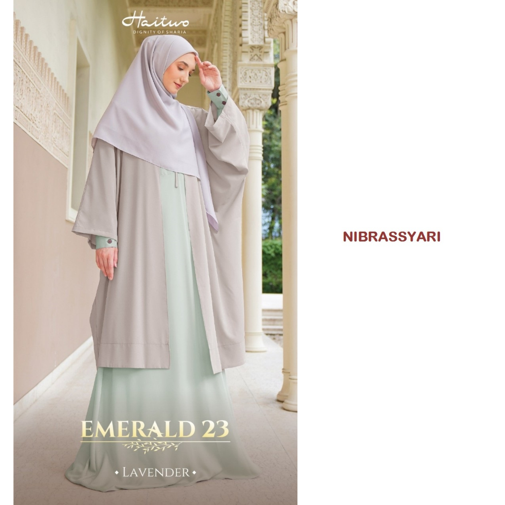GAMIS HAITWO EMERALD 023 / GAMIS SYARI HAITWO / BAJU MUSLIM MODEL TERBARU / GAMIS MEWAH UNTUK LEBARA