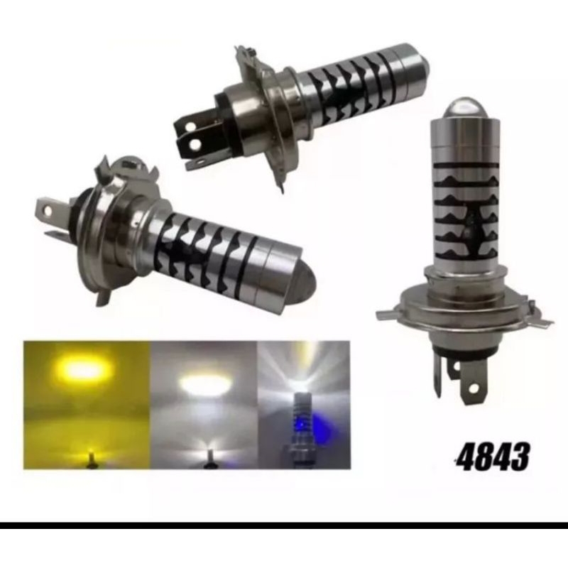 PROMO LAMPU DEPAN LED H4 LASER 2 WARNA PUTIH KUNING JAUH DEKAT PLUS LAMPU SENJA BIRU PNP VIXION MX K