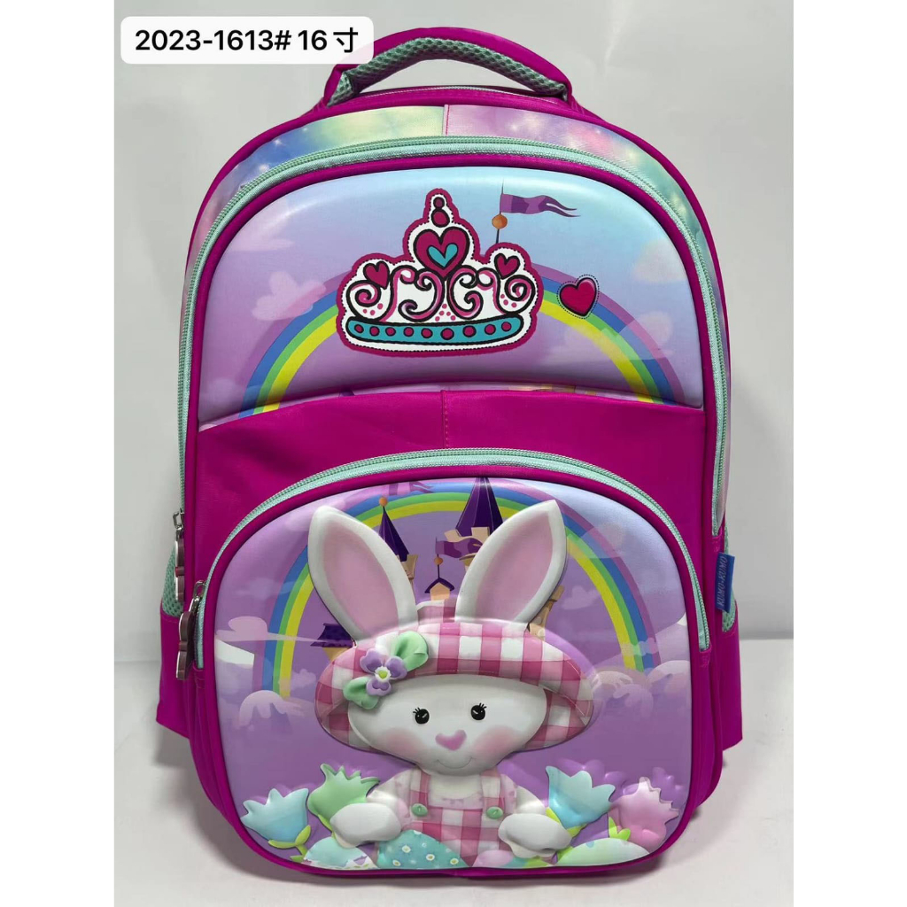 BACKPACK PREMIUM RANSEL SD TAS ANAK SEKOLAH PEREMPUAN GAMBAR KUDA PONY KUCING PITA GOLD 3Resleting Karet IMPORT - SEDANG 14inch dan BESAR 16inch