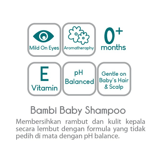 Bambi Baby Shampoo 100ml Sampo Bayi Aloe Vera Candlenut &amp; Celery Untuk Menebalkan Rambut CBKS