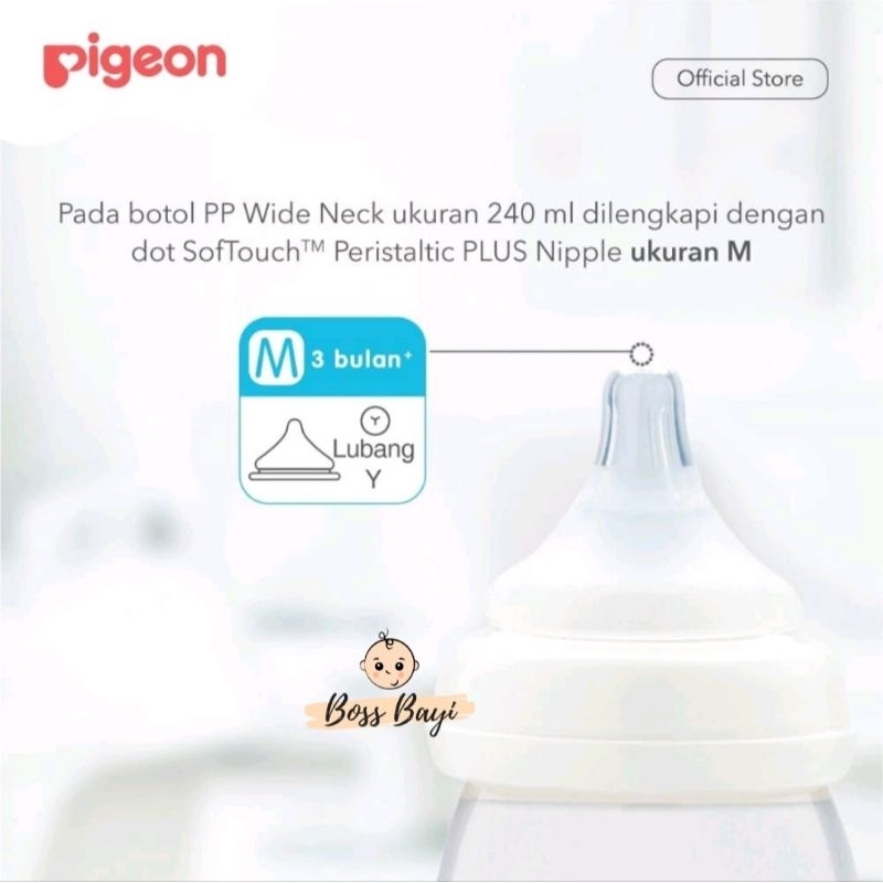 PIGEON Botol Dot Bayi Soft Touch Peristaltic Plus Wide Neck