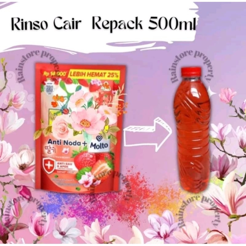 RINS* CAIR  DETERJEN CAIR SABUN CAIR REPACK 1 LITER/600ML