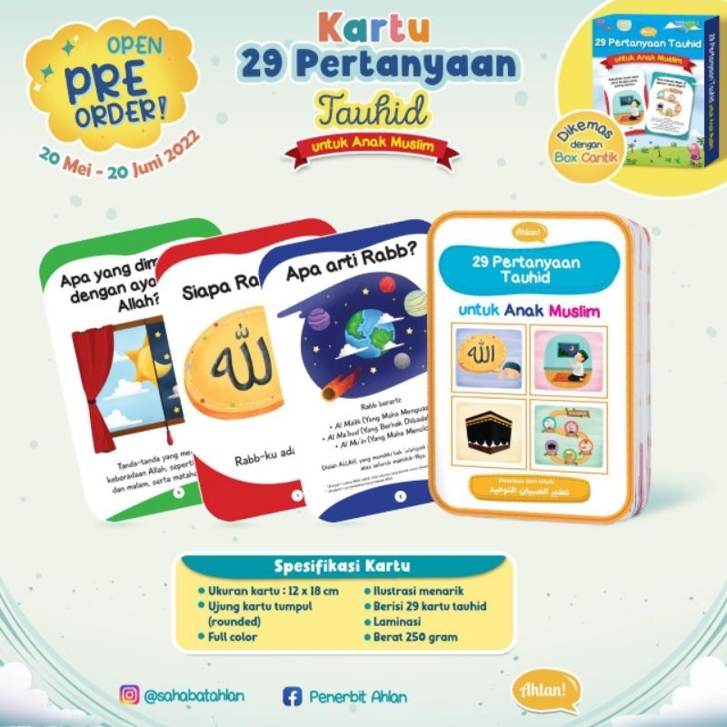 Kartu 29 pertanyaan tauhid ahlan flashcard aqidah