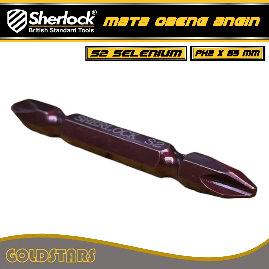 Mata Obeng Angin PH2 X 65 mm Sherlock Double Ended Bits Set (1 pcs)