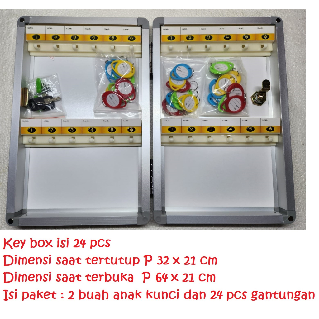 Key Box Kotak kunci isi 24 slot pcs motor mobil cocok untuk Kantor Lobby Hotel Valet Kantor pengelola teknisi AHU room Apartemen Apartement Mall gedung