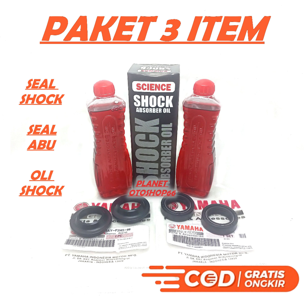 1 SET 3 ITEM SEAL SHOCK + SEAL TUTU DEBU + OLI SHOCK YAMAHA MIO / MIO SPORTY / MIO M3 / MIO J / MIO
