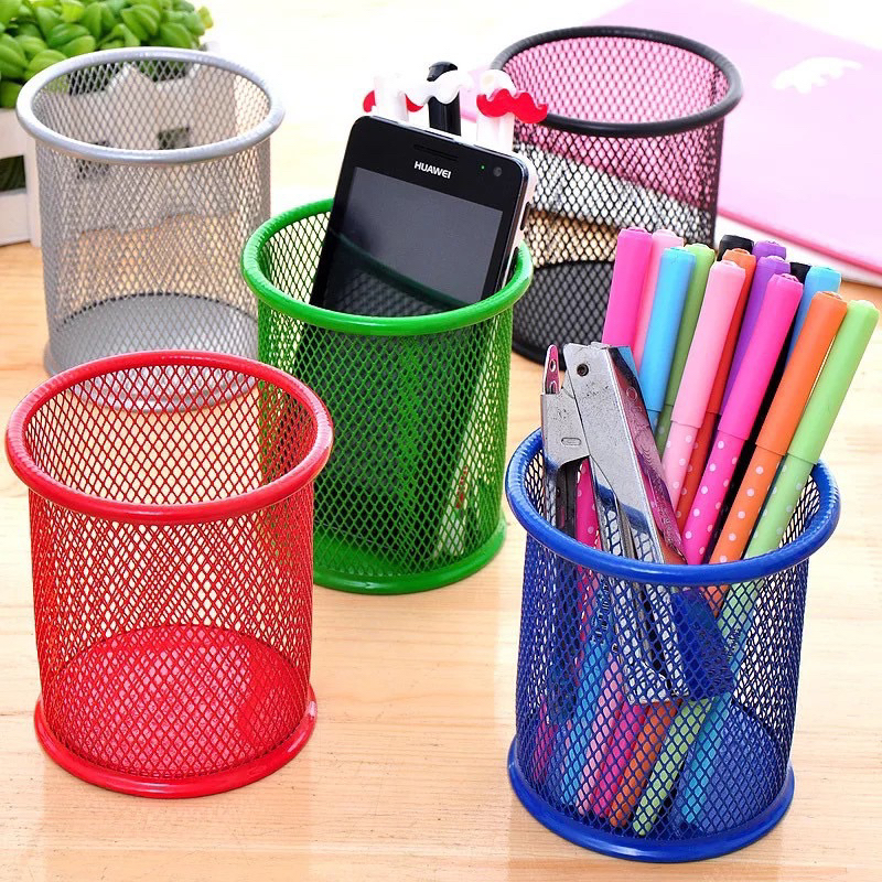 

Tempat Pena/Pensil basket pen holder bulat persegi premuim