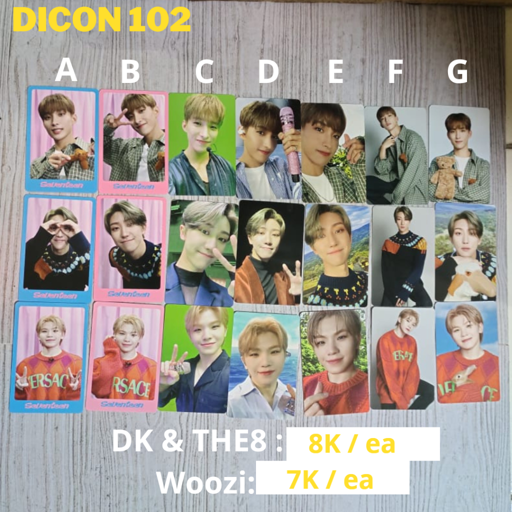 [ READY STOCK ] Photocard Seventeen Part 2 ( Caratland 2022 | Caratland 2023 | Dicon 101 | Dicon 102 ) woozi the8 mingyu dk seungkwan dino