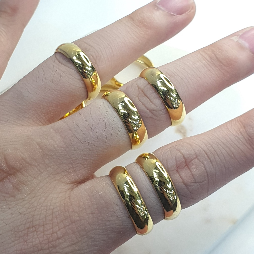 Cincin Belah Rotan Polos 1 gr gram Kosong Emas Asli Kadar Cap 700 70% Tebal Shogun Nikah