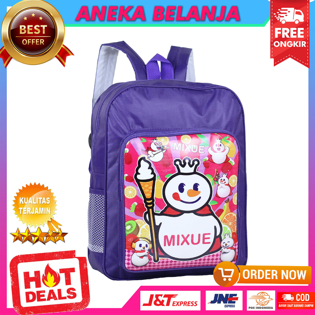 Tas Sekolah Anak Karakter Mixue Ungu Terbaru Bacpack Anak Mixue Pink PAUD TK SD Kekinian Bahan Kuat Awet Ransel Anak Fashionable Ngaji LES TPQ Trendy Murah Tas Punggung Anak Impor Hangout Outdoor Lucu Terlaris Tas Gendong Anak Viral Berkualitas Premium