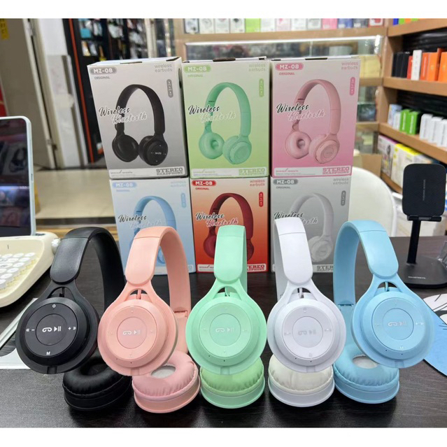 Headphone Bando MZ-08 Support SD Card Wireless Bluetooth