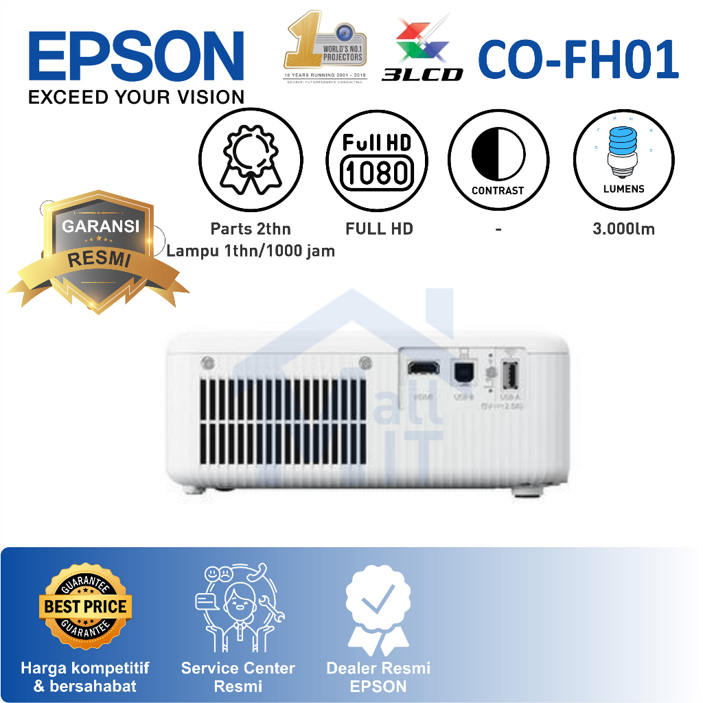 Proyektor EPSON CO FH01 CO-FH01 COFH01 FULL HD 1080p Home Theater