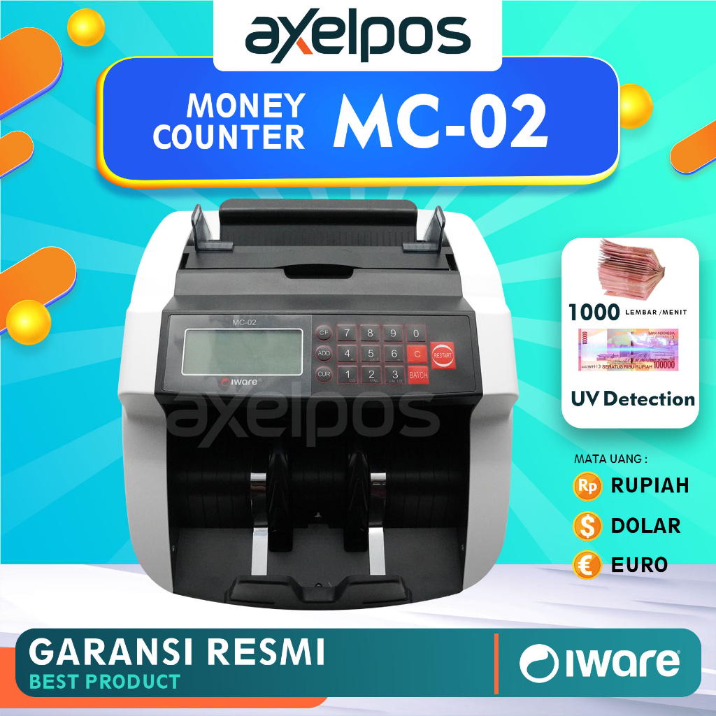 Money Counter Alat Hitung / Penghitung uang Bill Counter Iware mc02