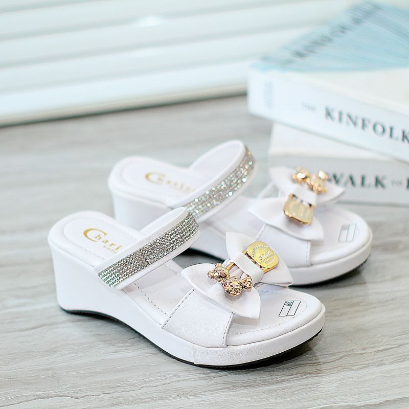 Sandal Wedges Anak Perempuan 5CM Pita Gesper Leony