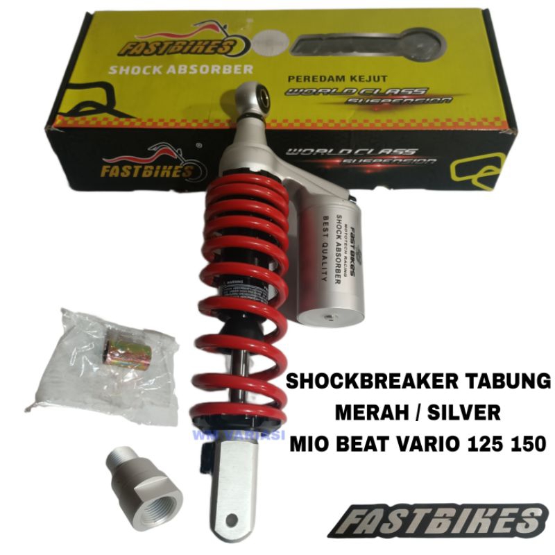 Shock / Shockbreaker Tabung Merah / Silver Vario 125 150 Mio Beat Fast Bikes