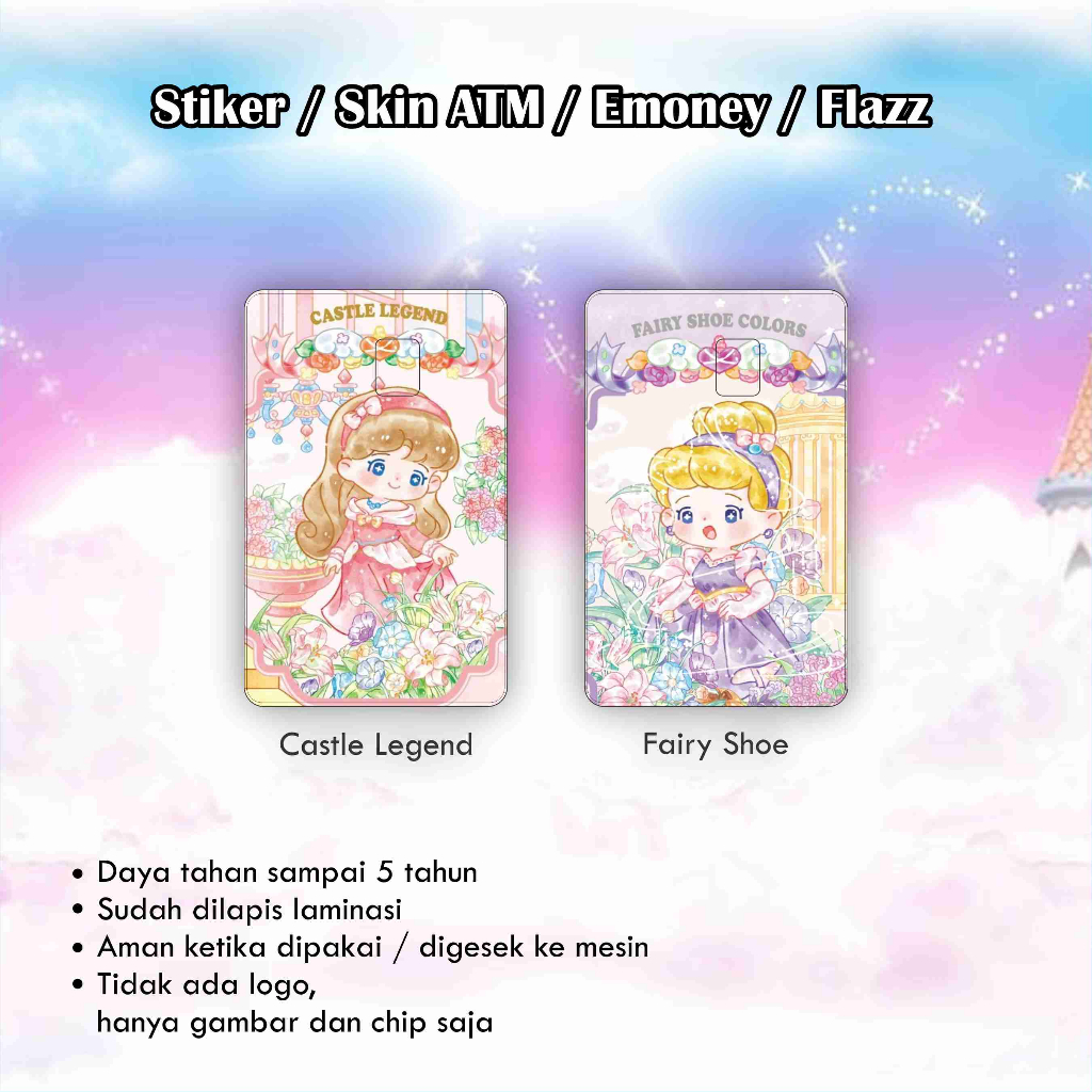 

Stiker / Garskin / Skin ATM / Garskin / Skin Kartu Chibi Princess