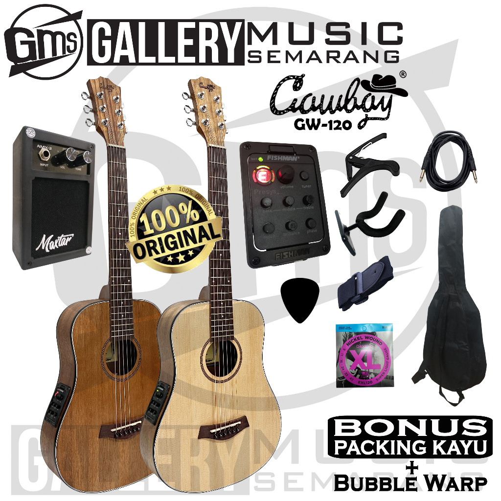 ORIGINAL!!! Gitar Akustik Elektrik ¾ Import Merk Cowboy GW-120 NA GW 120NS 3/4 3per4 Fishman