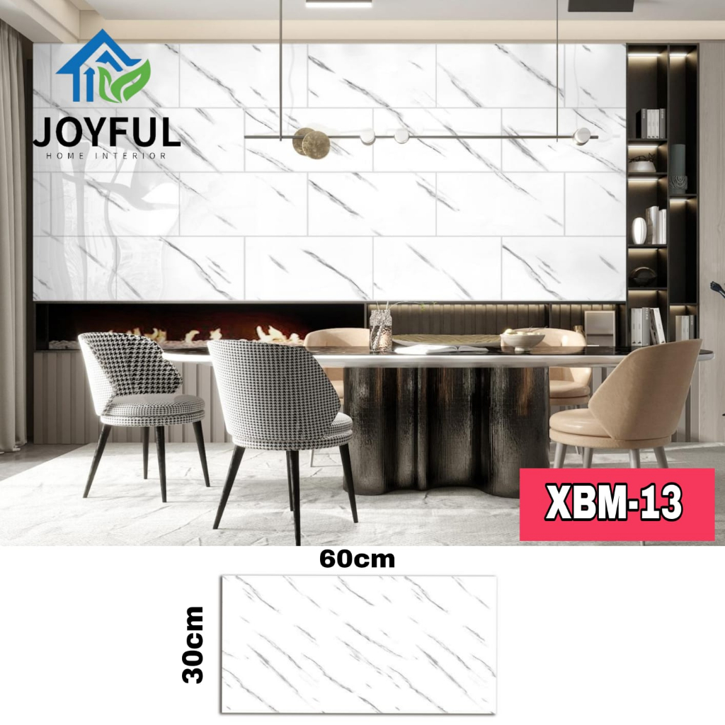 Wallpaper dinding VINYL Marble 30 x 60 cm • 10 LEMBAR • High Quality