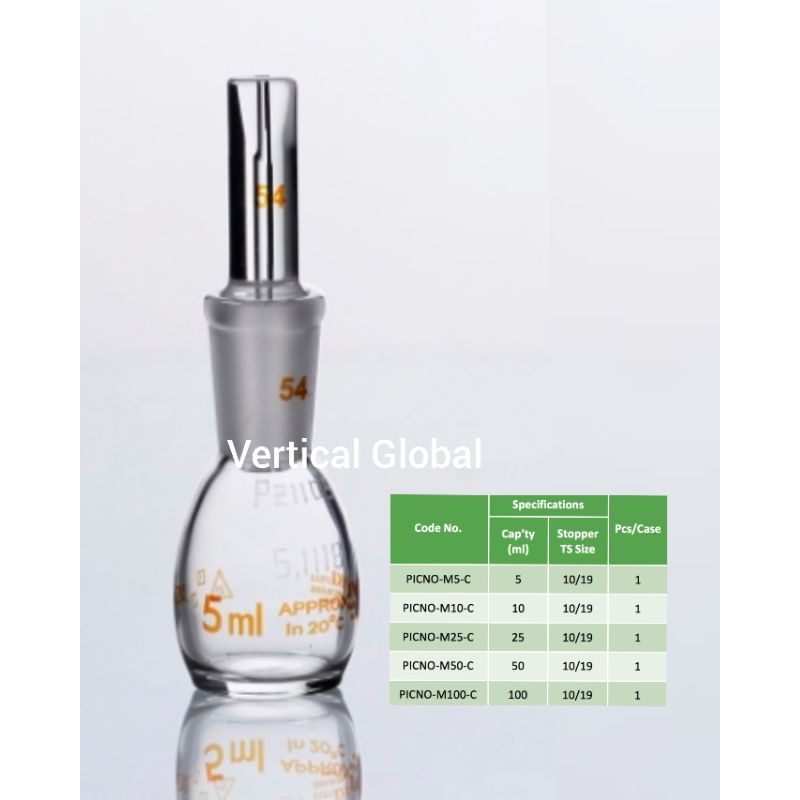 Pyknometer Calibrated Iwaki Pycnometer Calibrasi Iwaki kaca 100 ml