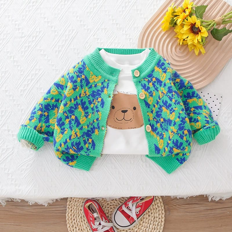 Jaket anak unisex adem usia 6 bulan - 5 tahun premium Motif WOL HIJAU &amp; BIRU impor