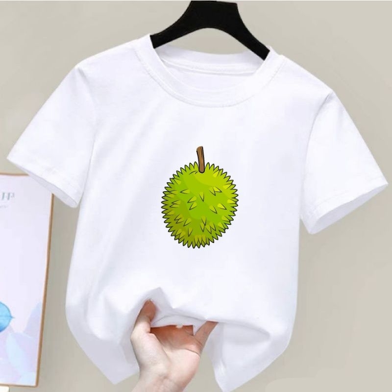 kaos anak anak baju anak anak atasan anak size s m l xl unisex motif durian