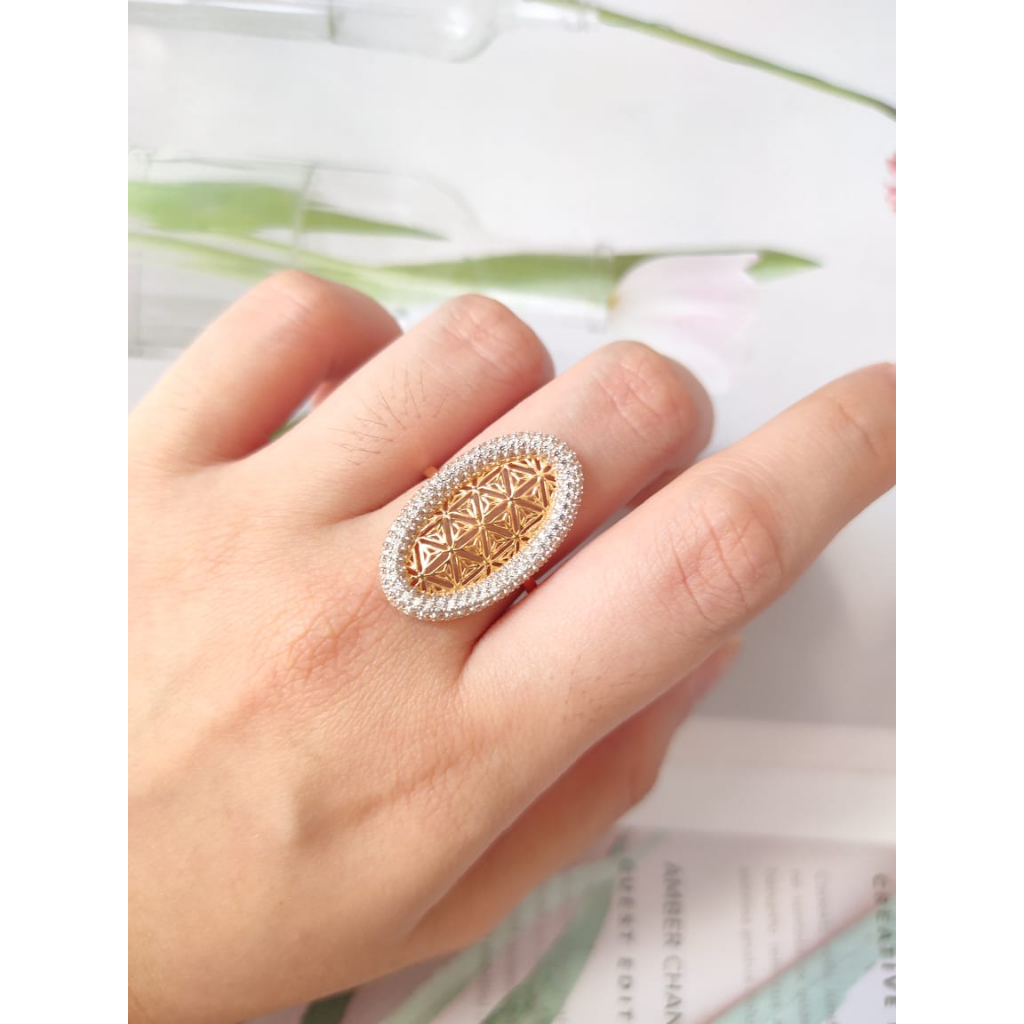 Cincin permata kendari fashion emas asli 700 16k