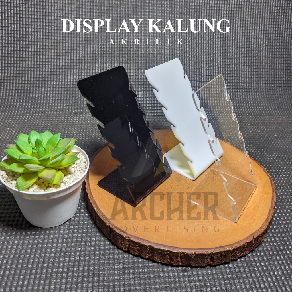 STAND DISPLAY KALUNG AKRILIK 5 SLOT | TERSEDIA 3 PILIHAN WARNA