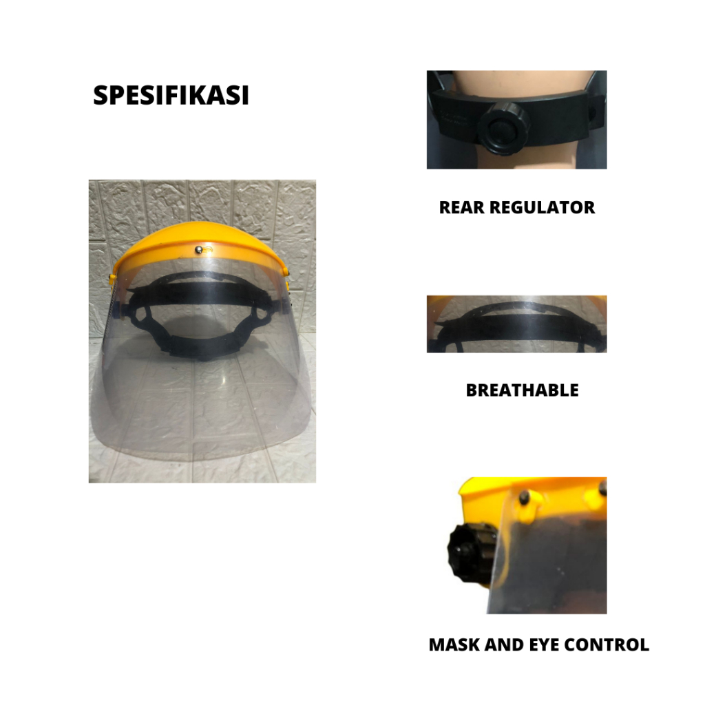 HELM FACE SHIELD HELM PELINDUNG WAJAH KUNING