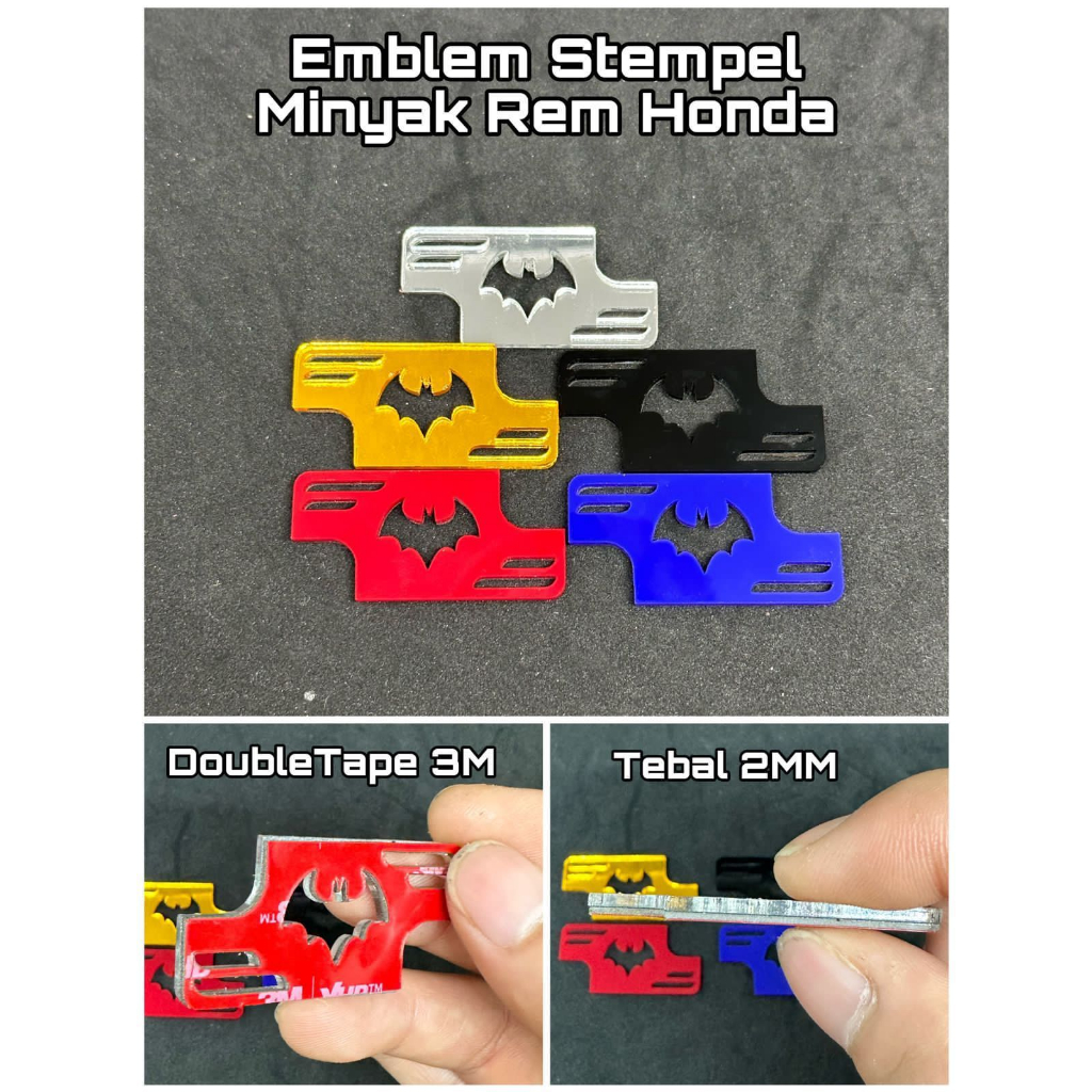 PROMO EMBLEM STEMPEL MINYAK REM HONDA MODEL BATMAN H BEAT PEMASANGAN MENGGUNAKAN DOUBLE TAPE 3M