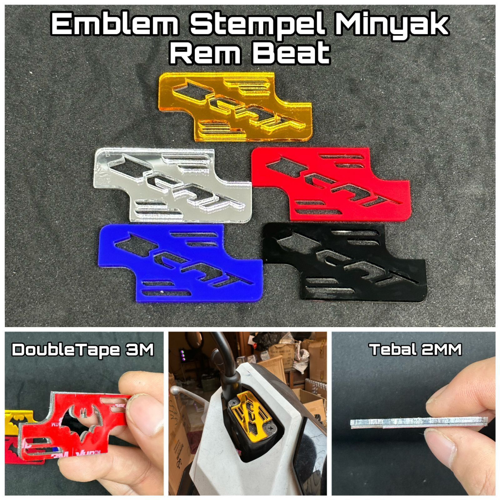 PROMO EMBLEM STEMPEL MINYAK REM HONDA MODEL BATMAN H BEAT PEMASANGAN MENGGUNAKAN DOUBLE TAPE 3M