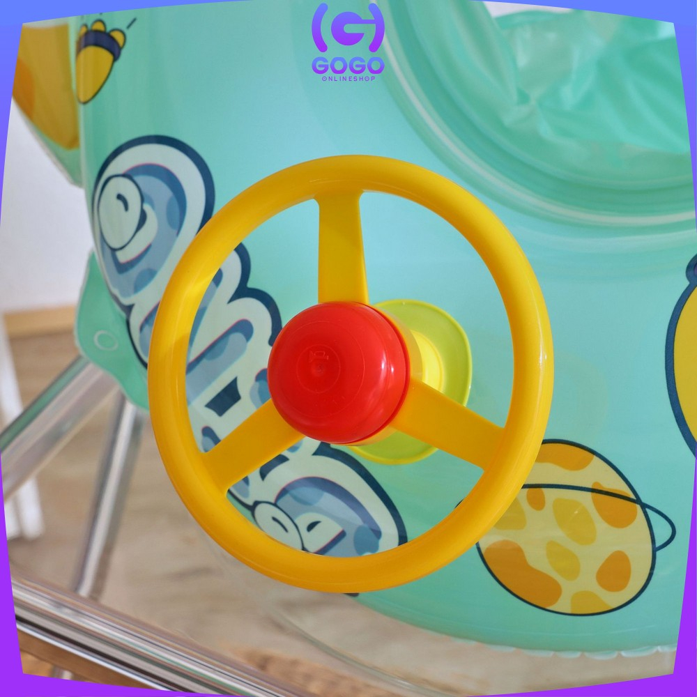 GOGO-M326 Ban Renang Anak Swim Ring Motif Stir Mobil Ban Renang Bayi Baby Swim Trainer / Pelampung Duduk Anak Bayi Balita Ada Pegangan Baby Float