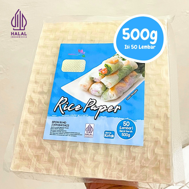 

RICE PAPER BENTUK KOTAK 500g ISI 50